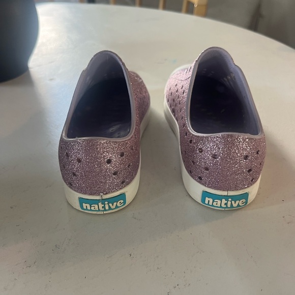 Native Kids Glitter Slip-On Sneakers - Purple and White - Picture 4 of 5